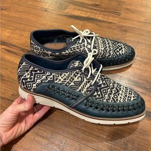 Mens Authentic Mexican Leather Huarache Closed Dress Sandals Lace Up Blue 10